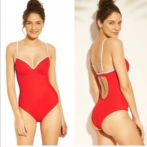 Sand and Shore Cabana one piece swimsuit red white